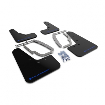 Rally Armor Urethane Mud Flaps - Tesla Model 3 17-23 (Black/Blue Logo)