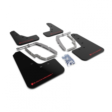 Rally Armor Urethane Mud Flaps - Tesla Model 3 17-23 (Black/Red Logo)