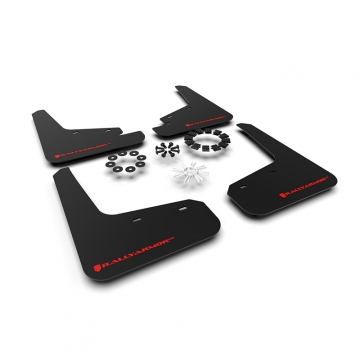 Rally Armor Urethane Mud Flaps - Tesla Model Y 2020+ (Black/Red Logo)