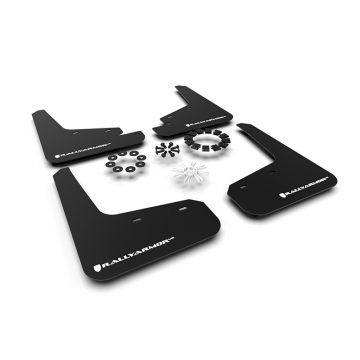 Rally Armor Urethane Mud Flaps - Tesla Model Y 2020+ (Black/White Logo)
