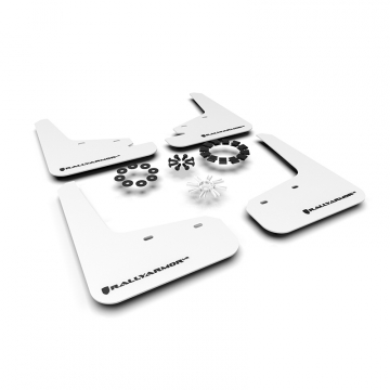 Rally Armor Urethane Mud Flaps - Tesla Model Y 2020+ (White/Black Logo)