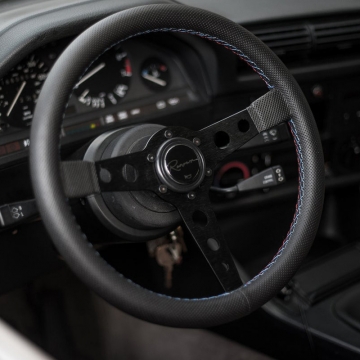 Renown Monaco Motorsport Steering Wheel - 350mm / Black Spoke / Perforated Leather (Tricolor Stitch)