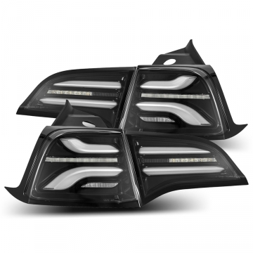 Alpharex PRO-Series LED Tail Lights (Jet Black) - Tesla Model 3 17-22 / Model Y 20-22