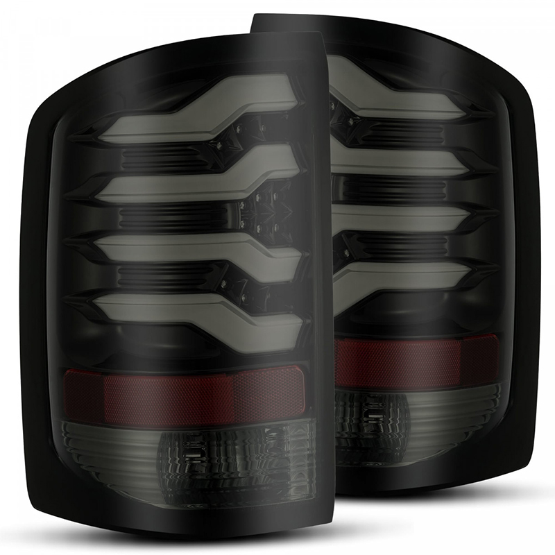 AlphaRex Luxx-Series LED Tail Lights Alpha Black | GMC Sierra 1500/2500HD/3500HD (07-13) (630070)