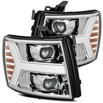 Alpharex PRO-Series Projector Headlights (Chrome) - Chevrolet Silverado 1500HD 07-13