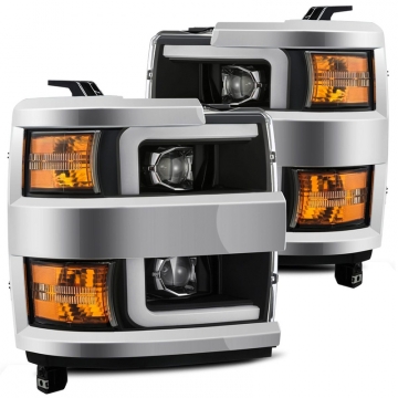 Alpharex PRO-Series Projector Headlights (Black w/ DRL) - Chevrolet Silverado 2500HD 15-19