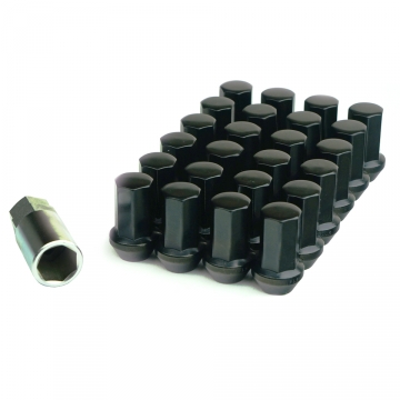 Kics Heptagon Caliber 24 Lug Nut Set for 6H (24 pcs) - 12x1.50 (Black)