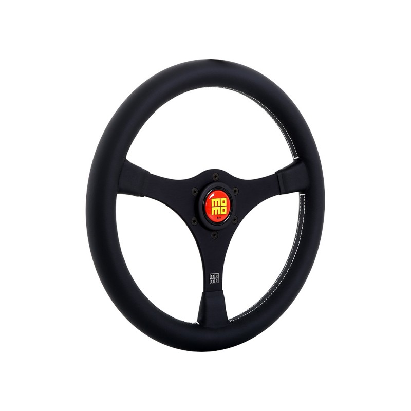 Momo JDM Leather Race Racing Steering Wheel w/ Horn Button