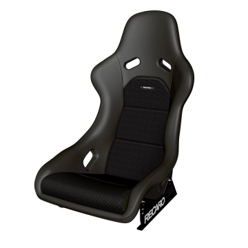 Recaro Classic Pole Position (ABE) Seat - Black Leather Bolster / Classic Corduroy Insert / White Logo