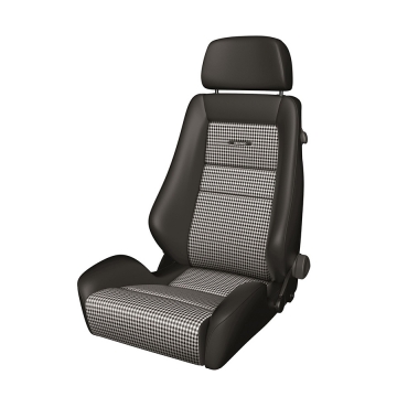 Recaro Classic LX Seat - Black Leather Bolster / Pepita Fabric Insert