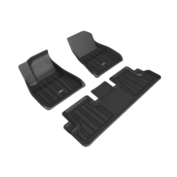 3D Mats Floor Mats (Elitect All-Weather Black / 3 Piece Set) - Tesla Model 3 20-21