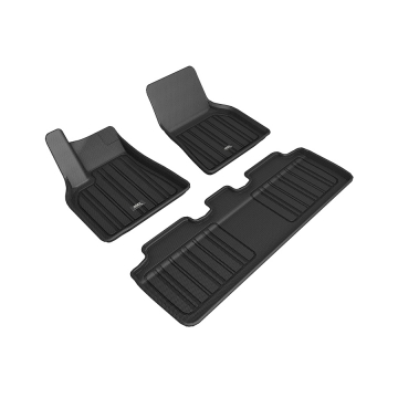 3D Mats Floor Mats (Elitect All-Weather Black / 3 Piece Set) - Tesla Model Y 2020