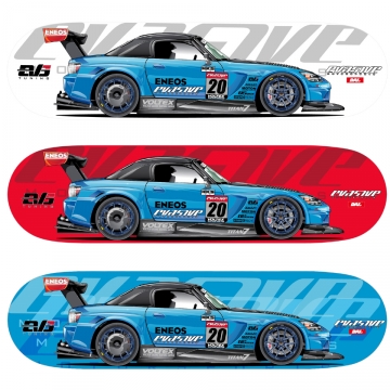 Evasive Motorsports S2000 V4 Skate Decks - 3 Pack (Red, White, and Blue)