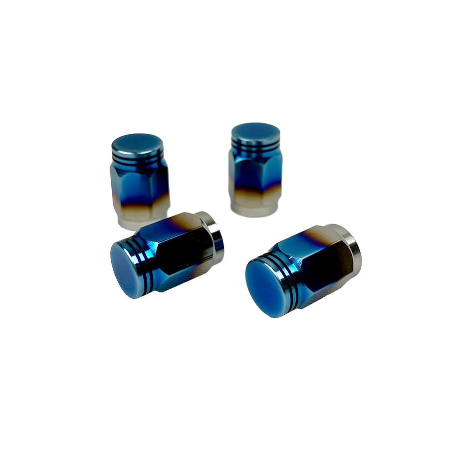 Evasive Motorsports: EVS Tuning Burnt Titanium Valve Stem Cap Set (4 pieces)