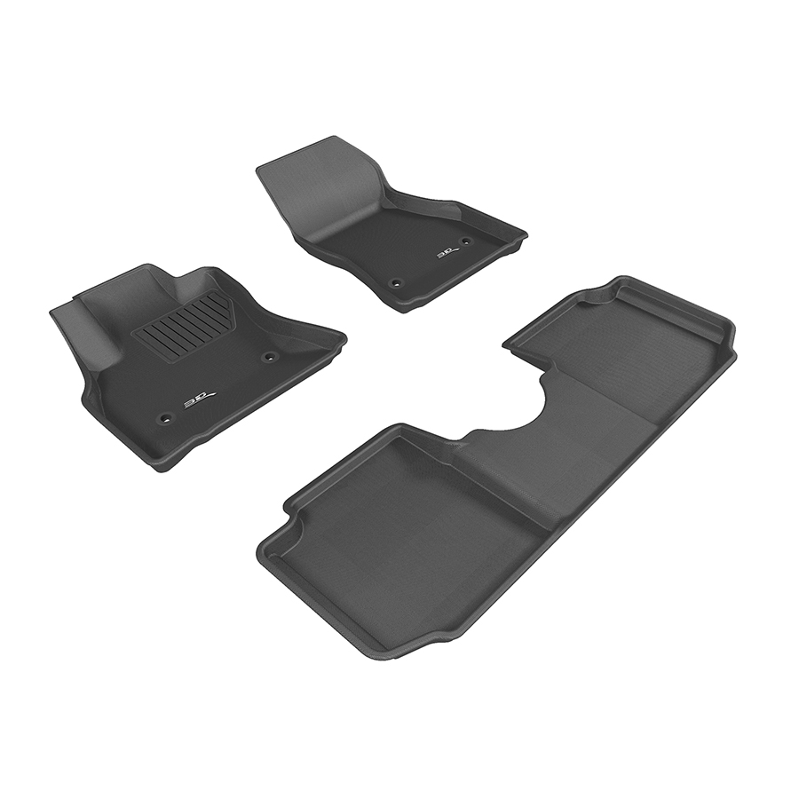 OMAC 3D Black All-Weather Floor Mats For Fiat (4-Piece Set) - Semi-Custom Trimmable Fit