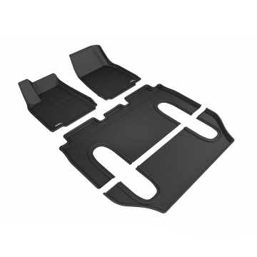 3D Mats Floor Mats (Kagu All-Weather Black / 4 Piece Set) - Tesla Model X (6-Seat) 16-21