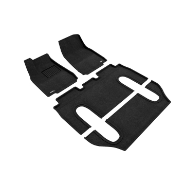 3D Mats Floor Mats (Elegant Carpet Black / 4 Piece Set) - Tesla Model X (6-Seat) 16-21