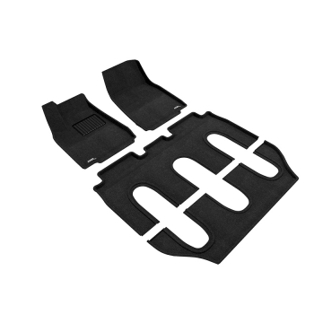 3D Mats Floor Mats (Elegant Carpet Black / 4 Piece Set) - Tesla Model X (Non-Folding 7-Seat) 16-17