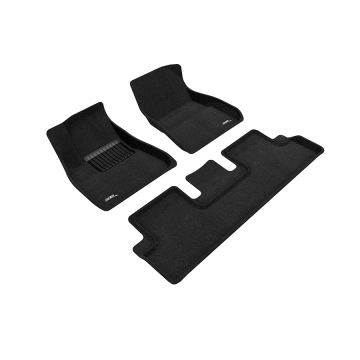 3D Mats Floor Mats (Elegant Carpet Black / 3 Piece Set) - Tesla Model 3 18-19