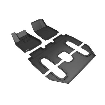 3D Mats Floor Mats (Kagu All-Weather Black / 4 Piece Set) - Tesla Model X (6-Seat With Center Console) 16-19