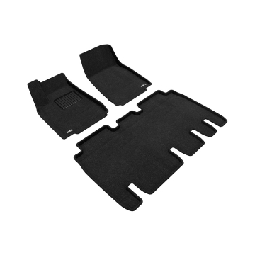 3D Mats Floor Mats (Elegant Carpet Black / 3 Piece Set) - Tesla Model X (5-Seat) 16-21
