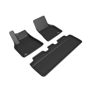3D Mats Floor Mats (Kagu All-Weather Black / 3 Piece Set) - Tesla Model Y 2020
