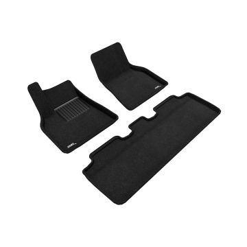 3D Mats Floor Mats (Elegant Carpet Black / 3 Piece Set) - Tesla Model Y 2020