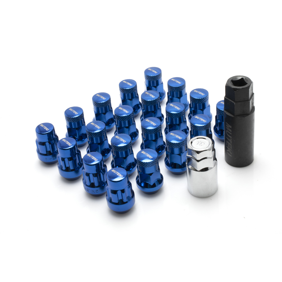 Muteki SR35 Closed End Lug Nut / Lock Set 12x1.50 Silver (20 Piece Kit) 35mm Tall main image 1