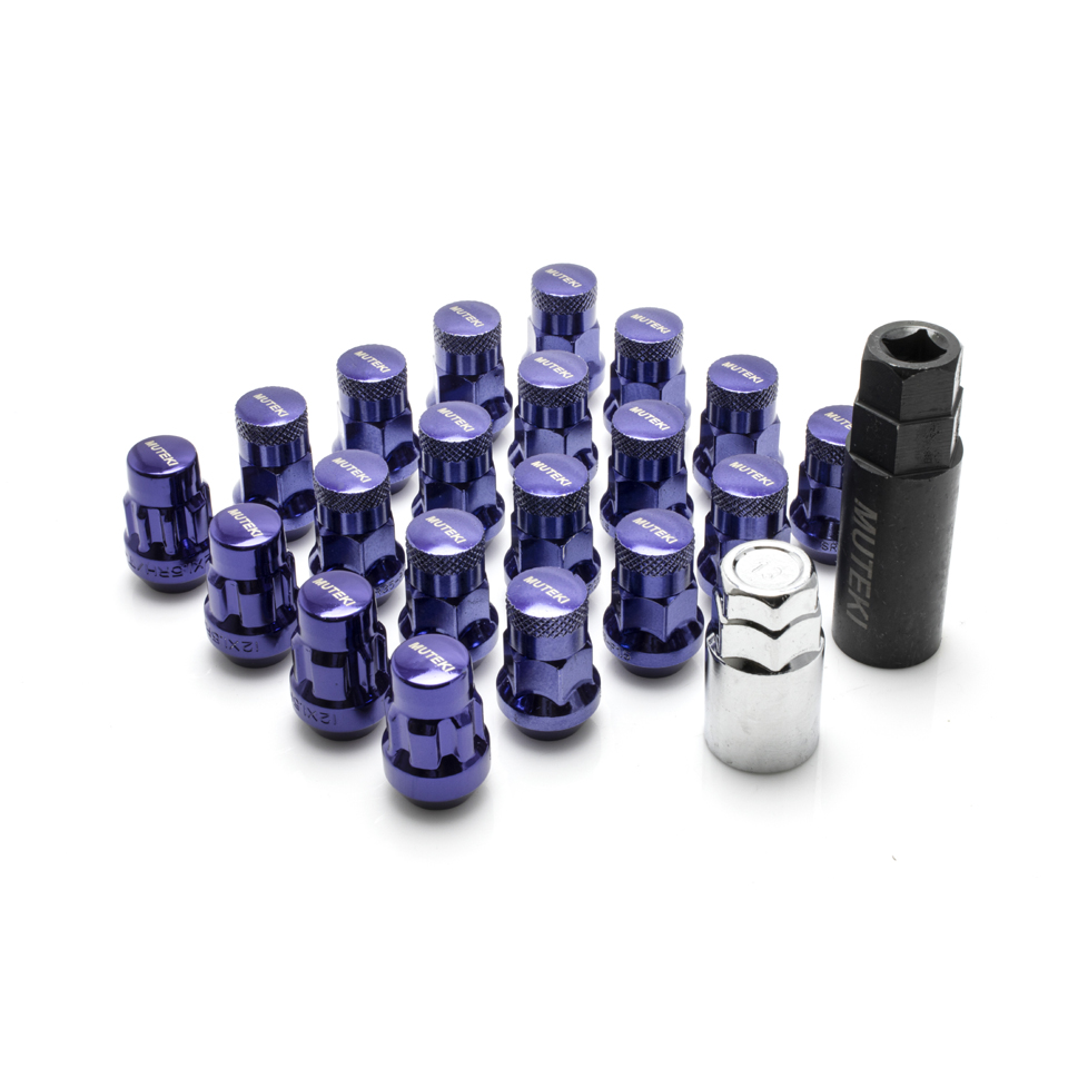 Muteki SR35 Closed End Lug Nut / Lock Set 12x1.25 Silver (20 Piece Kit) 35mm Tall main image 1