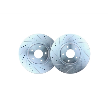 Phase 2 Motortrend (Non-Akebono) Drilled and Slotted Front Brake Rotors (Pair) - Nissan 350Z 06-08 / 370Z 09+ / Infiniti G35 / G37 (See List)