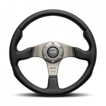 Momo Race Steering Wheel - 320mm (Black Leather / Anthracite Spoke)