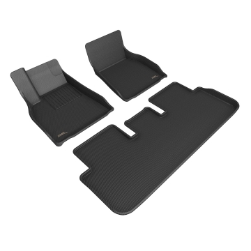 3D Mats Floor Mats (Kagu All-Weather Black / 3 Piece Set) - Tesla Model S 21-22