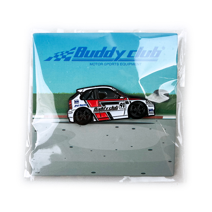 Evasive Motorsports Buddy Club x Leen Customs EK Race Car Enamel Pin