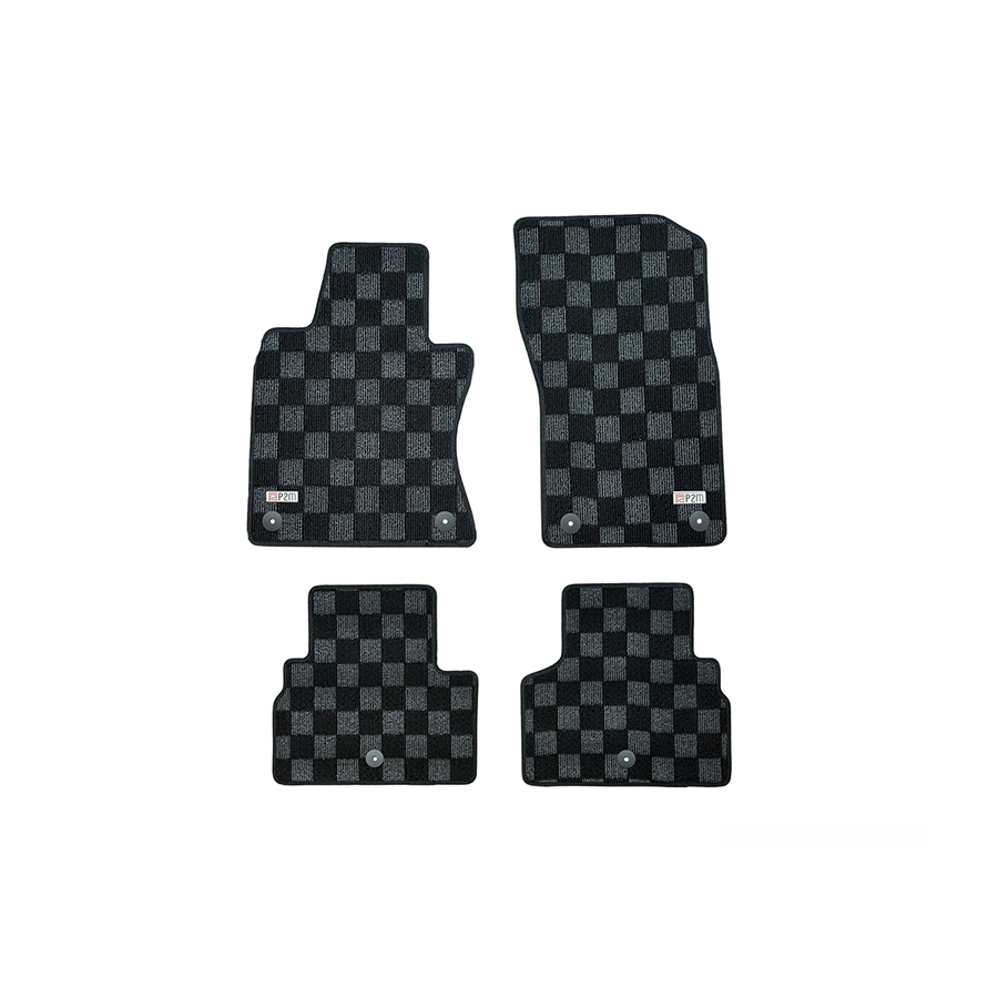 Evasive Motorsports Phase 2 Motortrend Checkered Race Floor Mats (Dark