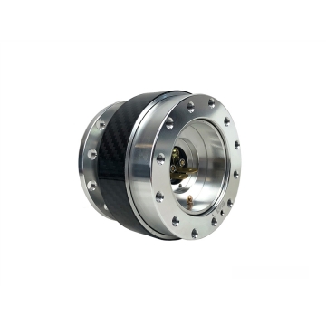 Phase 2 Motortrend Steering Quick Release GEN 1 - Silver on Carbon Ring