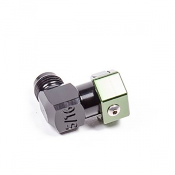 Radium Engineering SAE Quick Connect Adapter Fitting - 5 / 16in SAE Female to 6AN Male (Low Profile Elbow)
