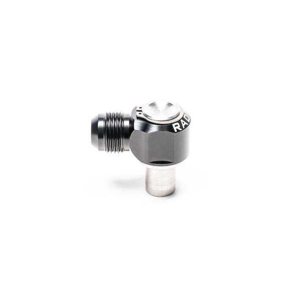 thumbnail image 2 of Radium 20-0409 -10AN Male Press-Fit Fitting – For Toyota 2JZ Exhaust, Black Aluminum 2 of 6