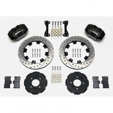 Wilwood Forged Dynalite Big Brake Front Brake Kit (Black / Drilled & Slotted) - Acura Integra / Honda Civic