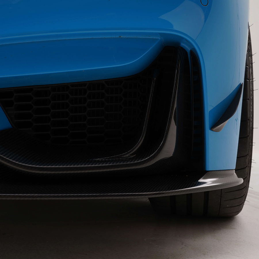 Dry Carbon Fiber GT4 Style Front Bumper Side Canards Set fits