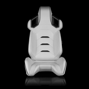 Braum Racing Alpha X Series Sport Reclinable Seats (Pair) - White Leatherette / Black Inserts