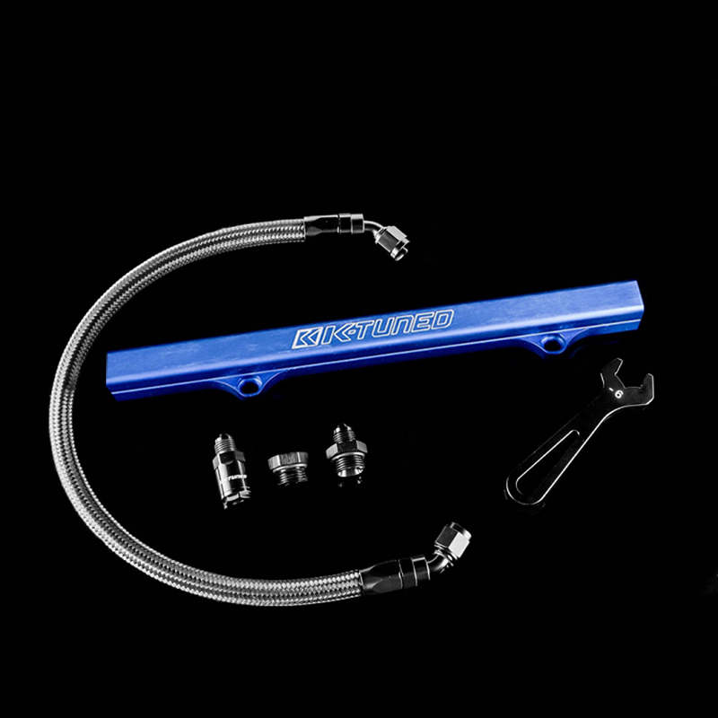 Evasive Motorsports KTuned Fuel Rail Kit (Blue) Center Feed Fuel Line