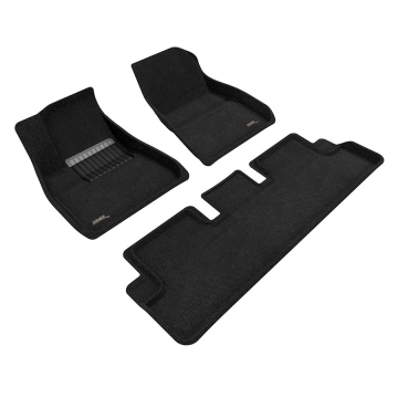 3D Mats Floor Mats (Elegant Carpet Black / 3 Piece Set) - Tesla Model 3 20-22