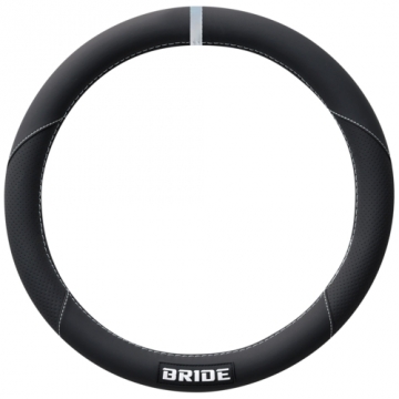 Bride Steering Wheel Cover (Black Synthetic Leather / M Type) - 38.0 to 39.0 cm
