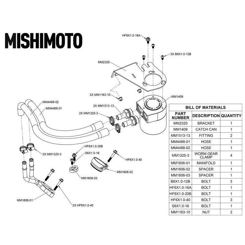 Evasive Motorsports: Mishimoto Baffled Oil Catch Can (Black / CCV