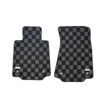 Phase 2 Motortrend Checkered Race Floor Mats (Dark Grey / Front) - Nissan 400Z RZ34 2023+