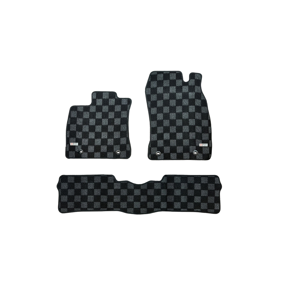 Evasive Motorsports Phase 2 Motortrend Checkered Race Floor Mats (Dark
