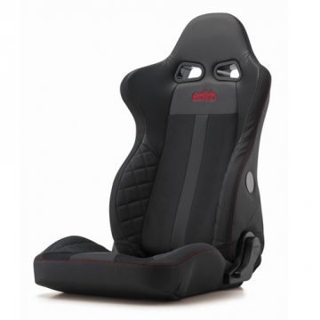 edirb 054V Seat (EUROSTER II Style) - Black / Protein Ultra Suede / Red Stitch