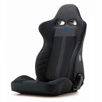 edirb 054V Seat (EUROSTER II Style) - Black / Protein Ultra Suede / Blue Stitch