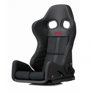 edirb 162 Seat (GIAS III Style) - Black / Protein Ultra Suede / Red Stitch (Low Cushion)