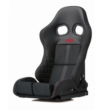 edirb 171 Seat (STRADIA III Style) - Black / Protein Ultra Suede / Red Stitch